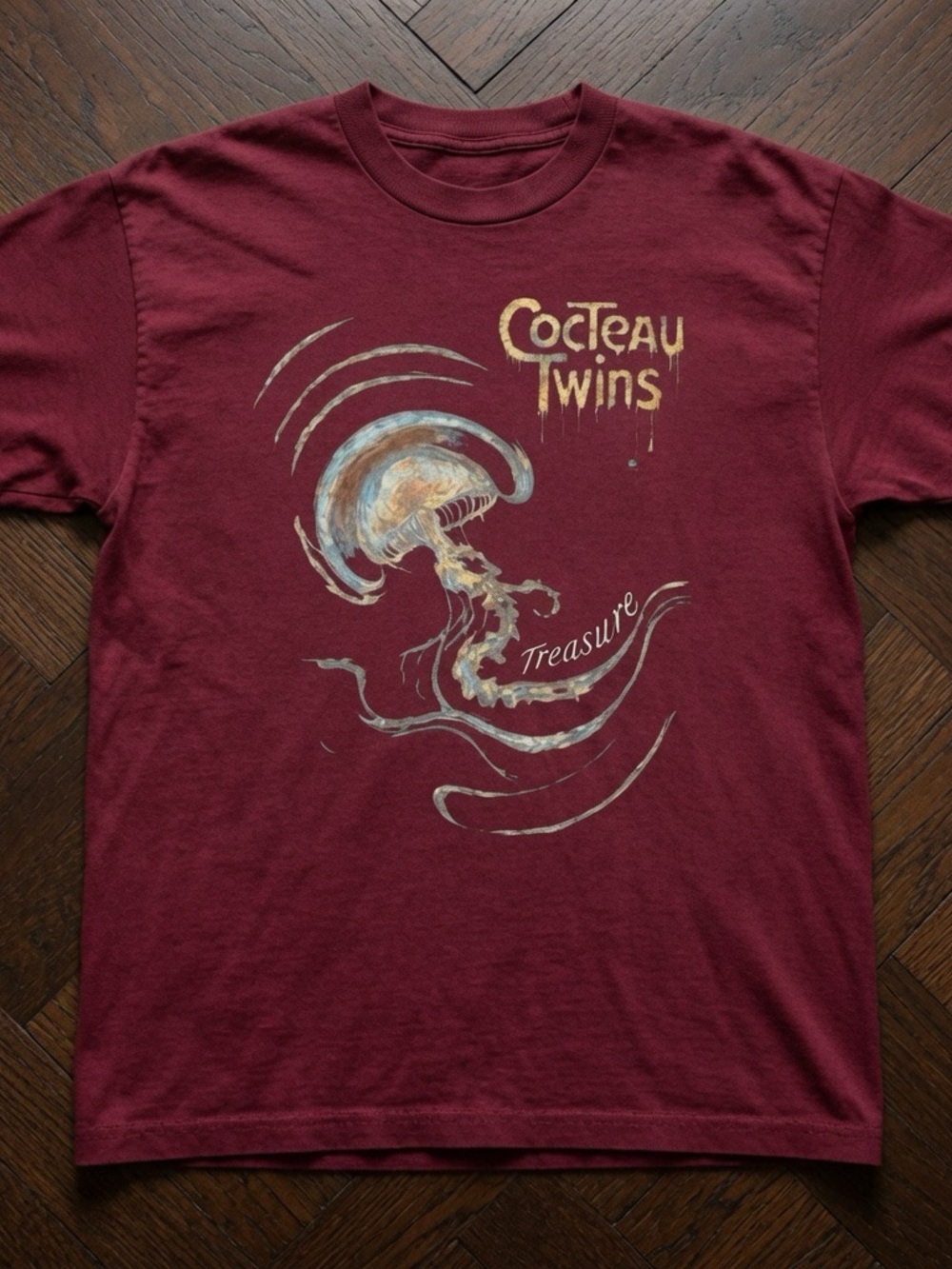 Cocteau Twins 'Treasure' Graphic Tee - Burgundy